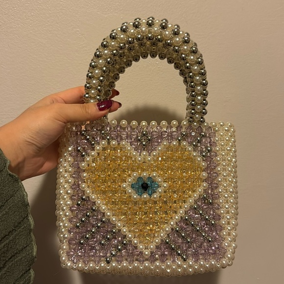 Beaded eye heart purse - Picture 2 of 3